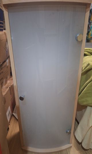 Vitrina baño - Mueble baño madera.Con 2 estantes.