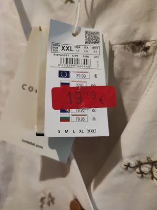 Blusa Cortefiel blanca sin mangas