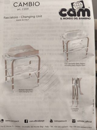 Bañera cambiador bebé marca Il Mondo del Bambino