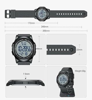 Reloj deportivo digital negro