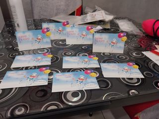 Segnaposto compleanno: 4 pz+5 inviti per compleann