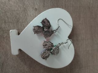 Pendientes vintage piedras morado - rosa - verde