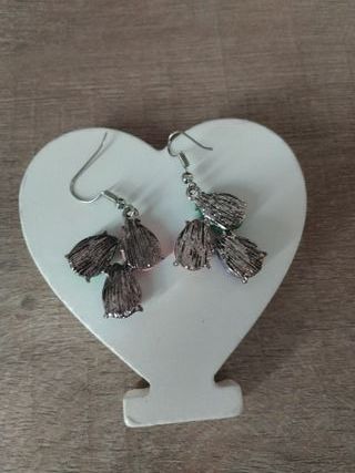 Pendientes vintage piedras morado - rosa - verde