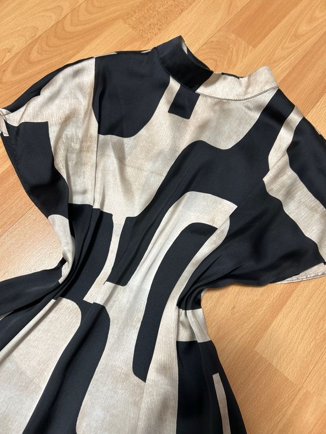 Blusa Mango M - Beige y Negro