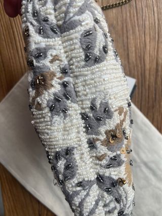 Bolso Zara fiesta-Blanco joya