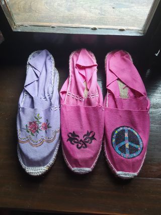 Alpargatas pintadas a mano -talla 39