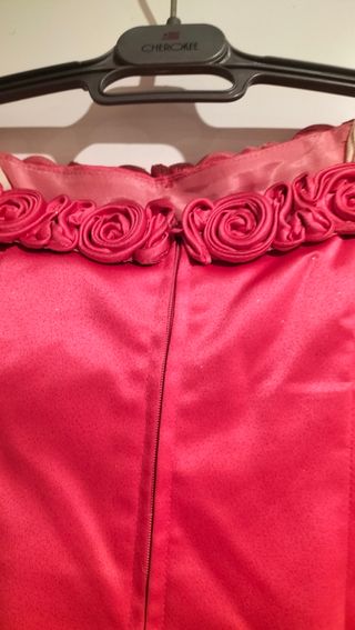 Vestido fiesta fucsia talla L