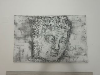 Cuadro Buda gris y blanco