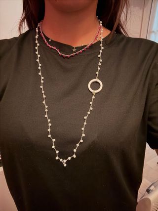 Collana argento perle bianche