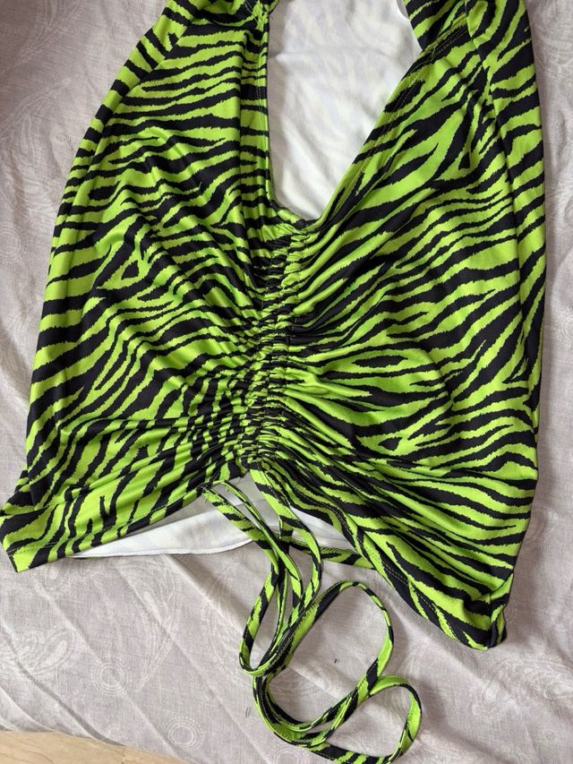 Vestido cebra SHEIN - Verde neón