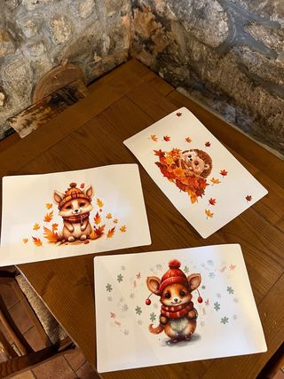3 Tovagliette Autunno - Animali