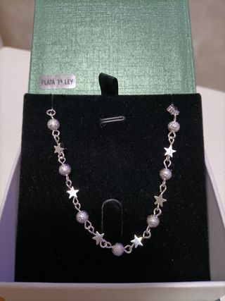 Pulsera plata estrellas