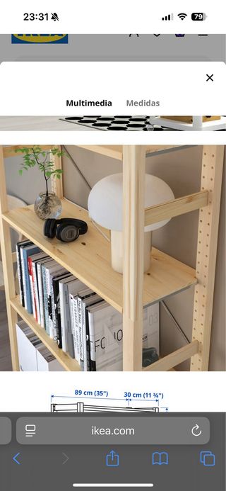 Scaffale IVAR. Pino.