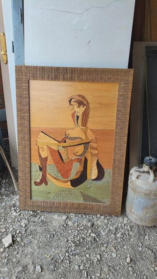 Marquetería: Cuadro Mujer Abstracta