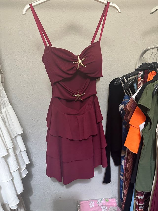 Vestido rojo - Estampado estrellas