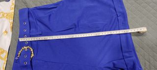 Conjunto top y shorts blanco y azul