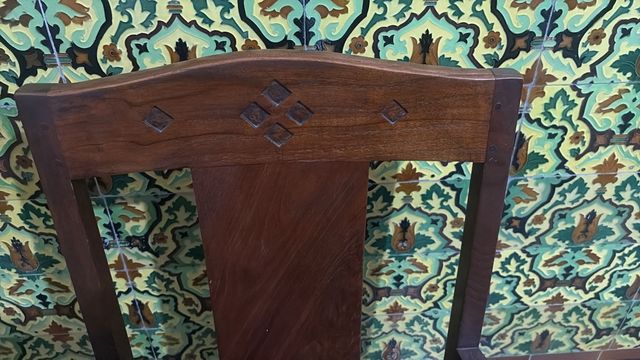 Silla vintage madera marrón