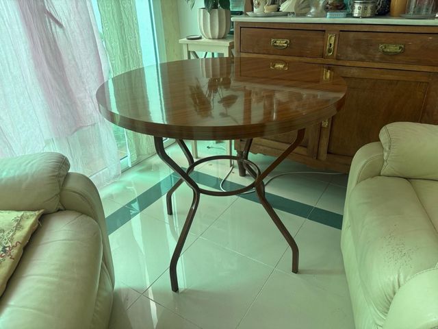 Mesa camilla redonda madera metal