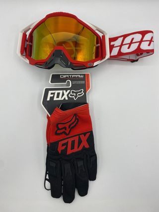 Gafas 100% y guantes fox