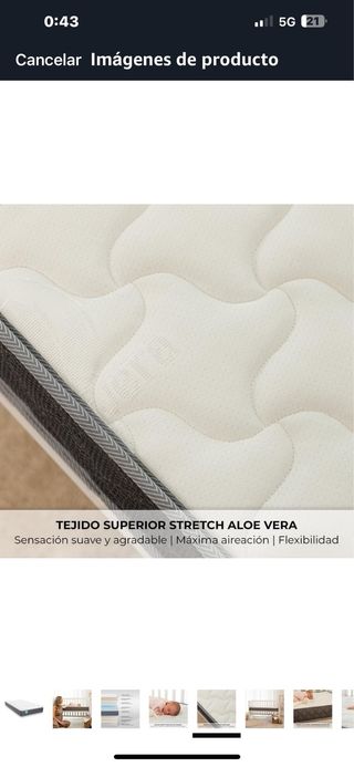 Matelas Bébé 120x60 Cm Nalui Baby Dreams - Noyau Mousse HR, Tissu Aloe Vera Hypoallergénique, Côté 3D Respirant, Réversible, Certifié Oeko-Tex, Fabriqué En Espagne - 2