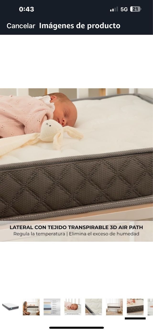 Colchón cuna Nalui Baby Dreams 120x60
