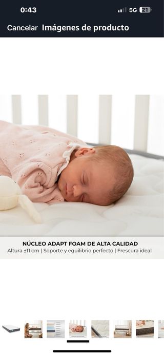 Matelas Bébé 120x60 Cm Nalui Baby Dreams - Noyau Mousse HR, Tissu Aloe Vera Hypoallergénique, Côté 3D Respirant, Réversible, Certifié Oeko-Tex, Fabriqué En Espagne - 12