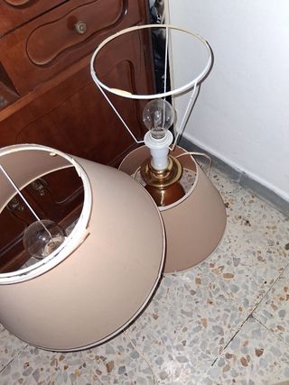 2 Lamparas - Beige y Doradas