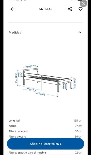 Cama infantil Ikea Sniglar