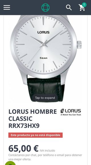 Reloj Lorus - correa negra