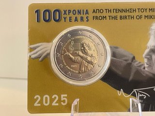 Coincard 2 euro Grecia 2025 Mikis Theodorakis BU