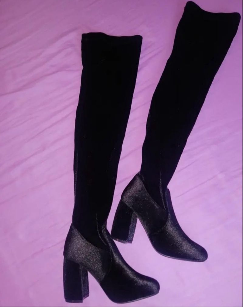 Botas Marypaz Botas Altas Terciopelo Botas Altas Terciopelo Negras