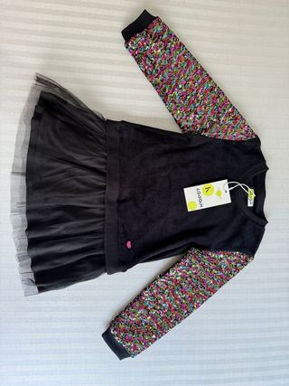 Vestido niña lentejuelas negro