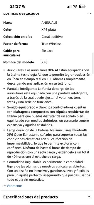 Erazer Wireless Earbud XP6 - Auriculares