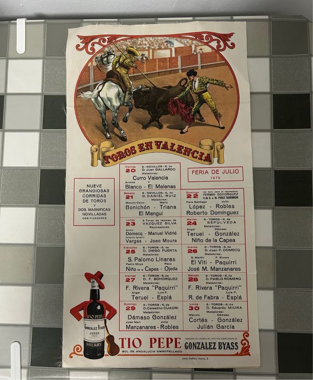 Cartello della Fiera dei Toros di Valencia 1979