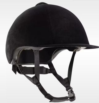 Casco hípica terciopelo negro