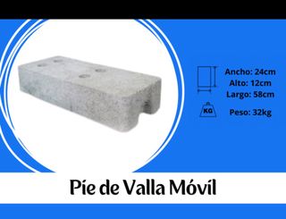 Pie de valla móvil hormigón - 32kg