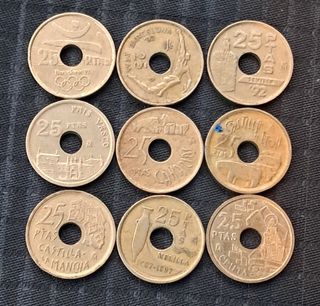 Monedas 25 pesetas España (1990-1998)