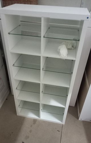Estantería cubos blanca - estantes vidrio