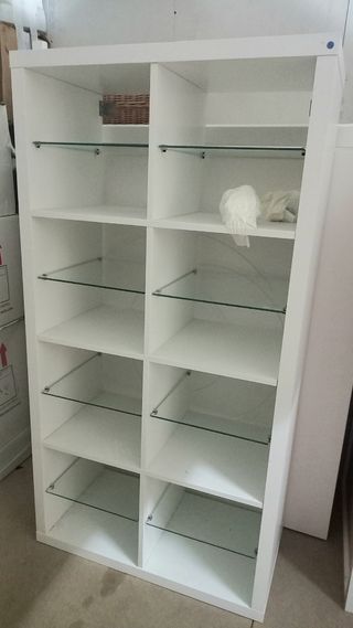 Estantería cubos blanca - estantes vidrio