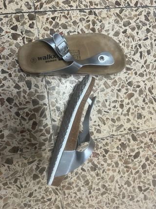 Sandalias Walkx mujer plata, talla 39