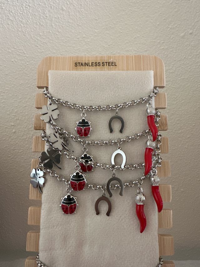 Braccialetti ciondoli acciaio inox