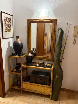 Mueble recibidor bambú