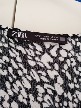 Vestido Zara estampado - blanco y negro
