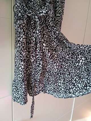 Vestido Zara estampado - blanco y negro