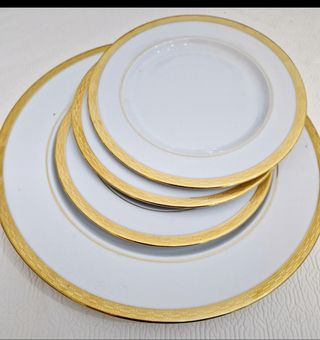 Set 7 piatti porcellana oro