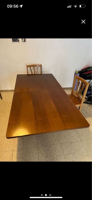 Mesa madera extensible 90x90
