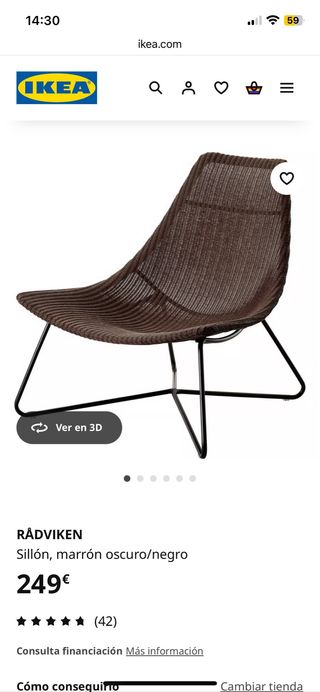 Silla Ikea Radviken marrón