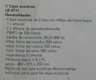 Altavoces AEG LB 4711 - negros, sin abrir | 500 W