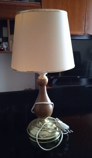 2 Lámparas mesita noche - Madera, beige