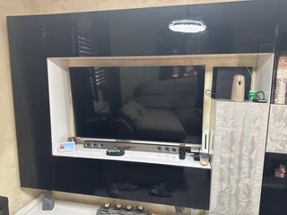 Mueble TV moderno negro y gris